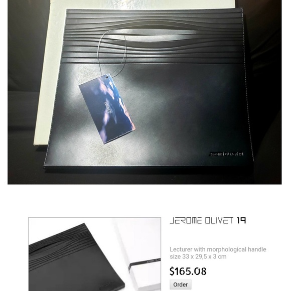 Black Leather Lecturer Portfolio - Jerome Olivet - BRAND NEW - Picture 5 of 7